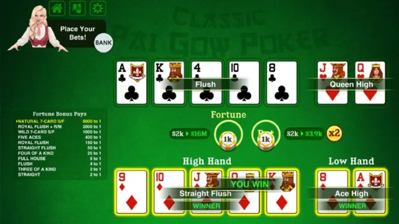 Thuật ngữ đặt cược trong Pai Gow